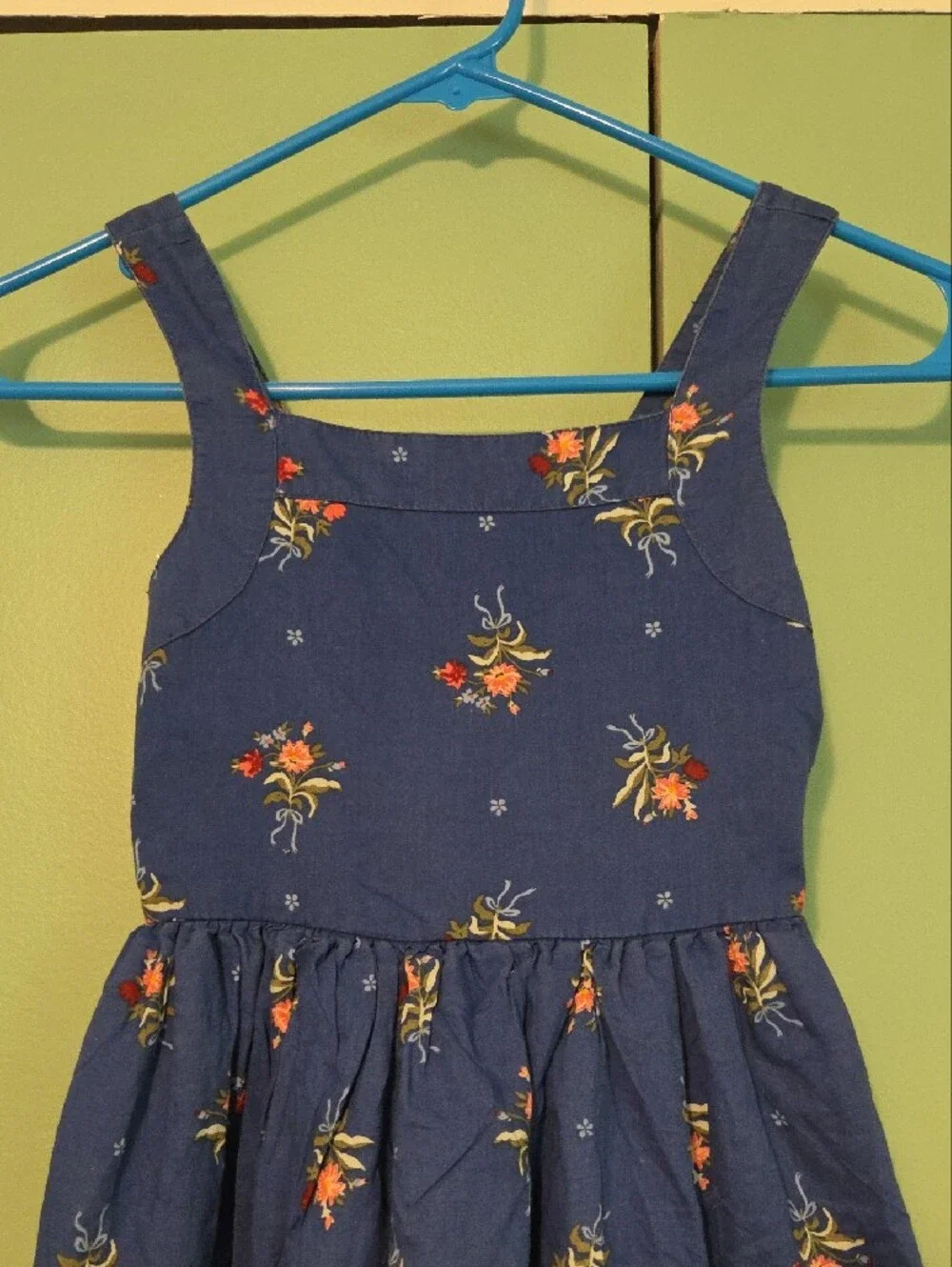 Disney Girls' Navy Blue Floral Sundress with Lace Trim Size 6